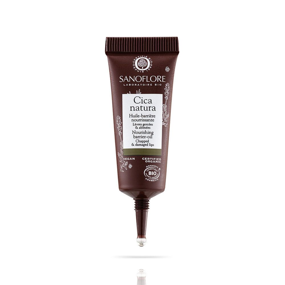 SANOFLORE Huile-barrière Cica natura certifiée Bio pour lèvres gercées et abîmées