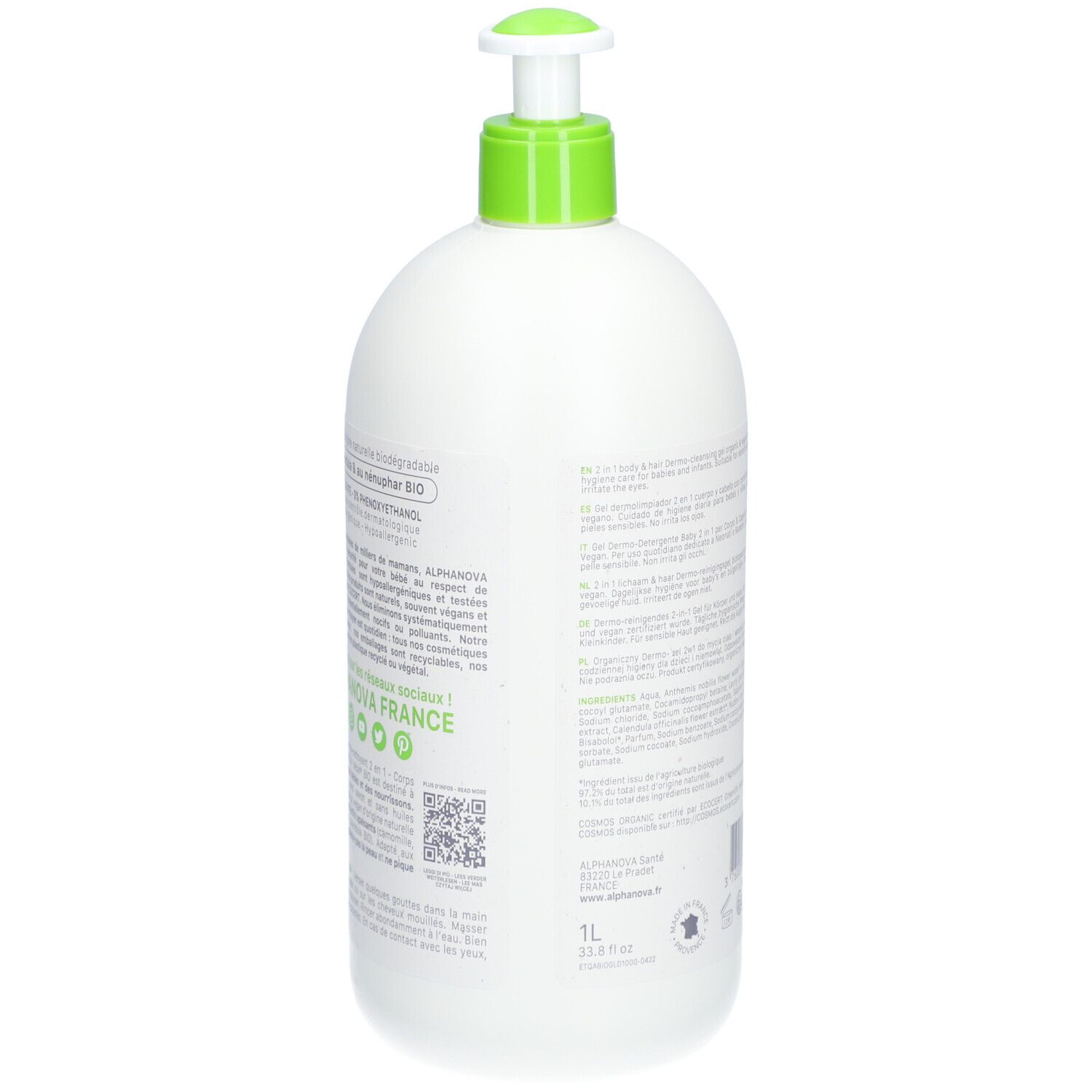 Alphanova Bébé Gel Dermo-Nettoyant 2-en-1