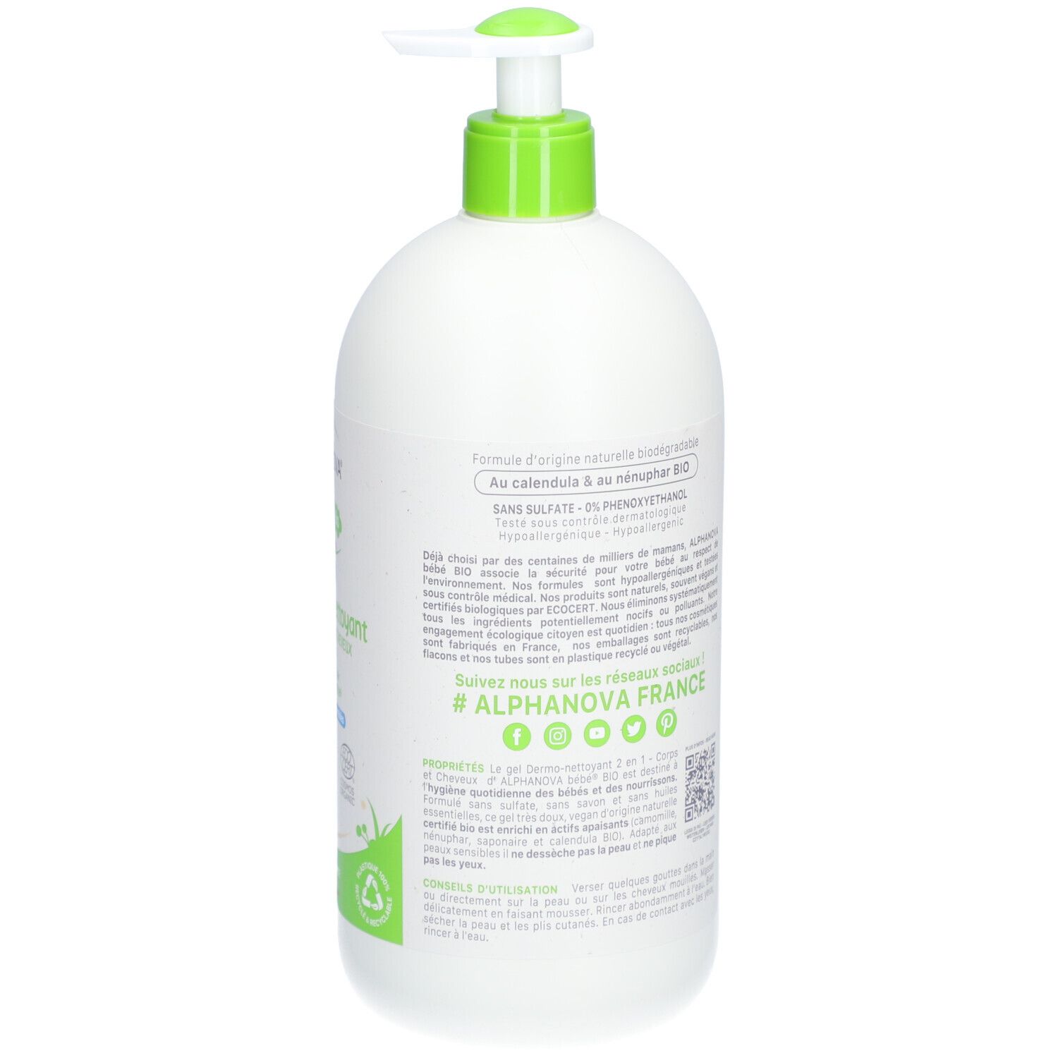 Alphanova Bébé Gel Dermo-Nettoyant 2-en-1