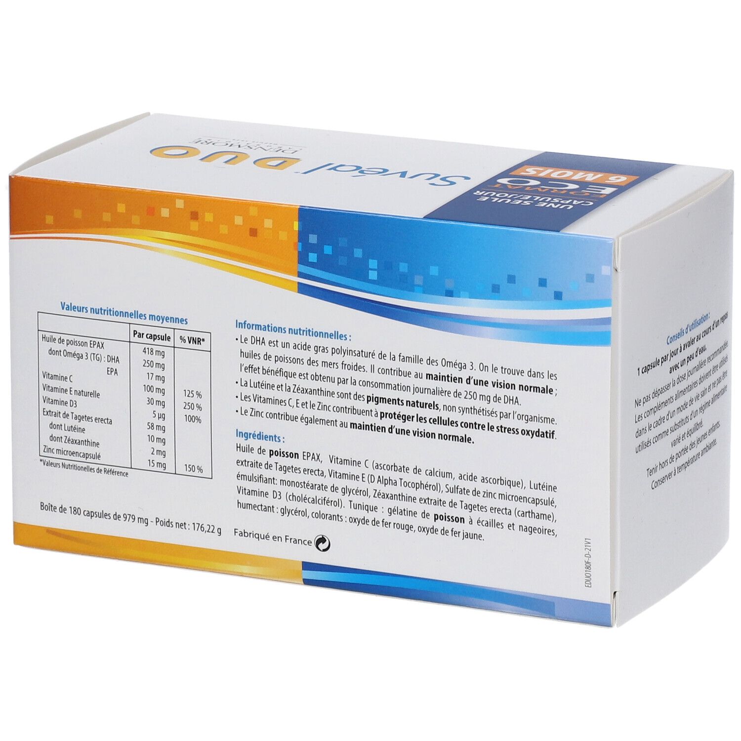 Suvéal DUO Boite 6 mois 180 capsules