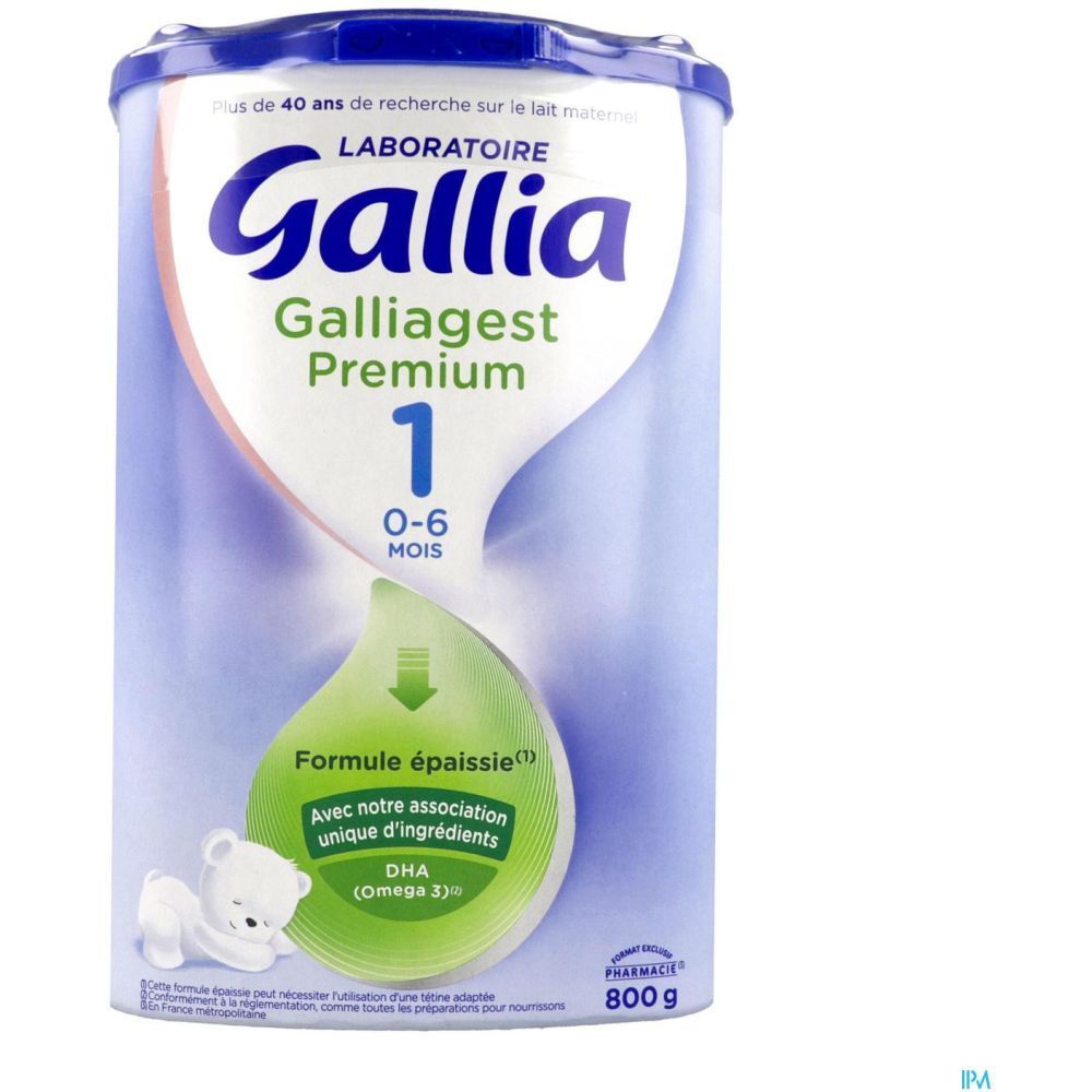 GALLIA Galliagest premium 1 lait 1er âge en poudre formule épaissie dès la  naissance à 6 mois 820g pas cher 