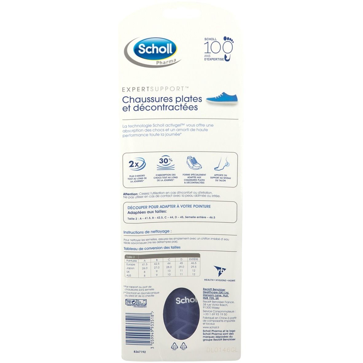 Scholl ActivGel Semelles pour Elle Chaussures plates