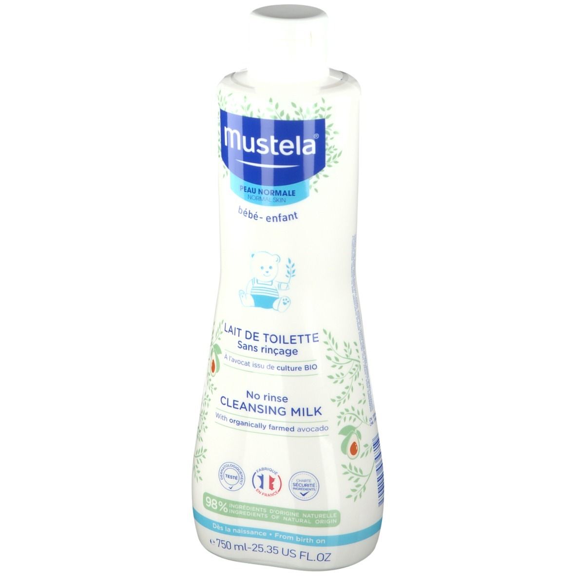 mustela® Bébé Enfant Lait de Toilette Sans Rinçage Peau Normale