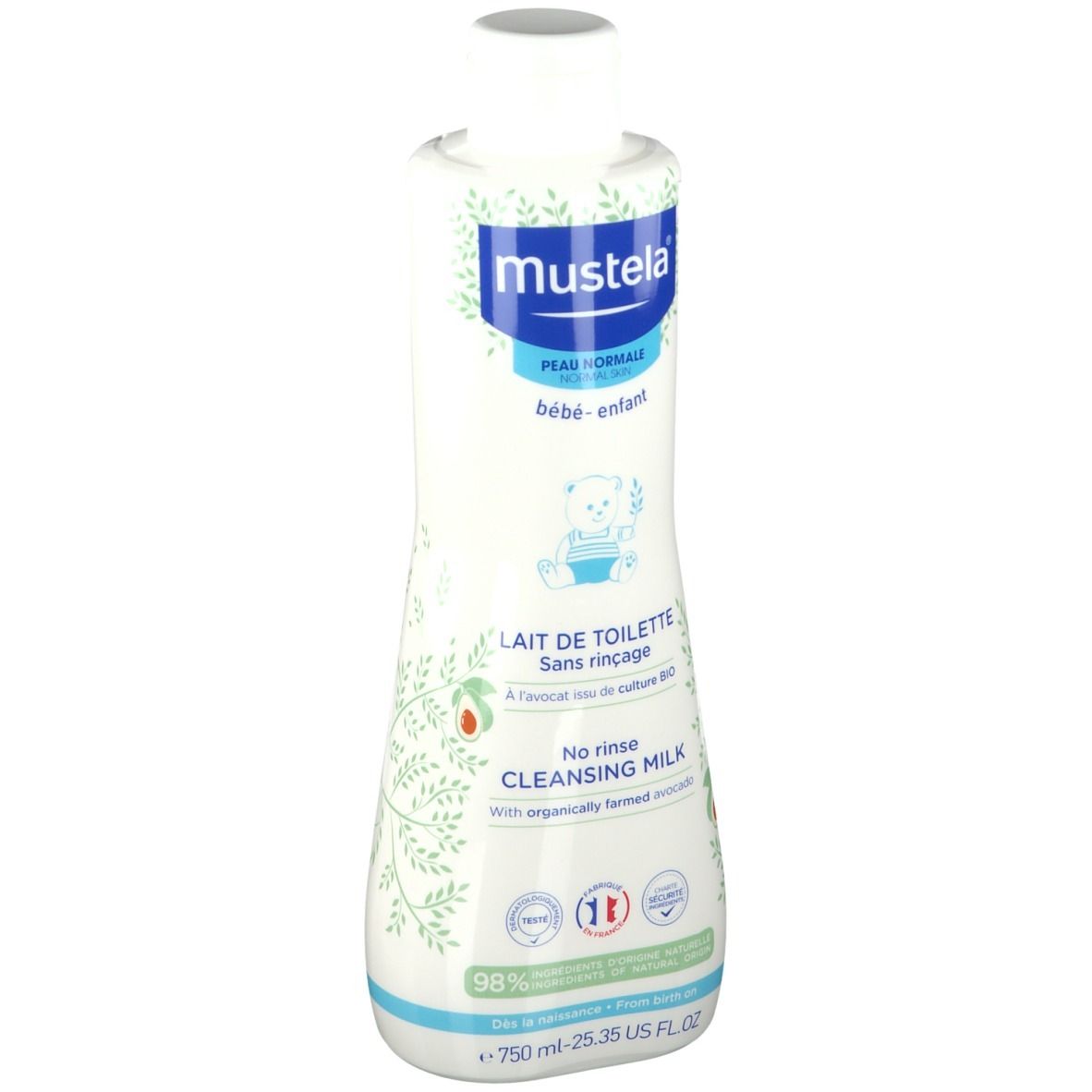 mustela® Bébé Enfant Lait de Toilette Sans Rinçage Peau Normale