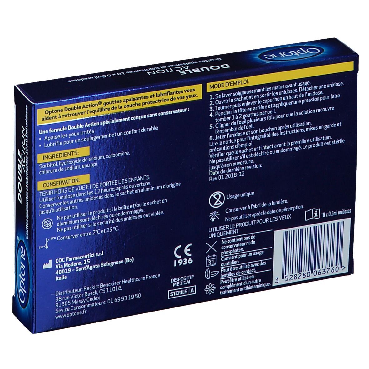 Optone Double Action gouttes apaisantes et lubrifiantes