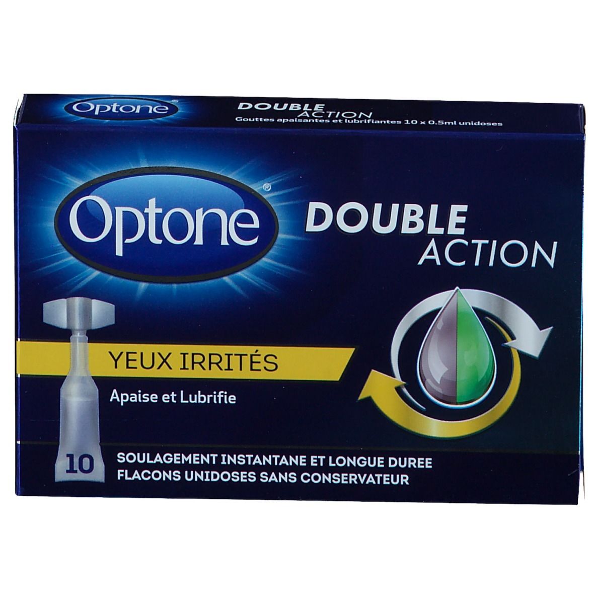 Optone Double Action gouttes apaisantes et lubrifiantes