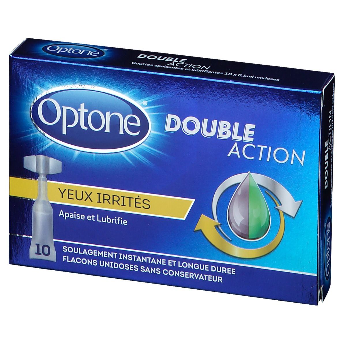 Optone Double Action gouttes apaisantes et lubrifiantes