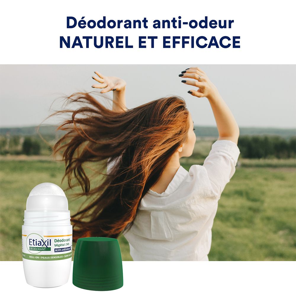 ETIAXIL - Déodorant Végétal Fraîcheur bambou - 24 H - Aisselles - Adapté aux peaux sensibles - Roll-on - Lot de 2