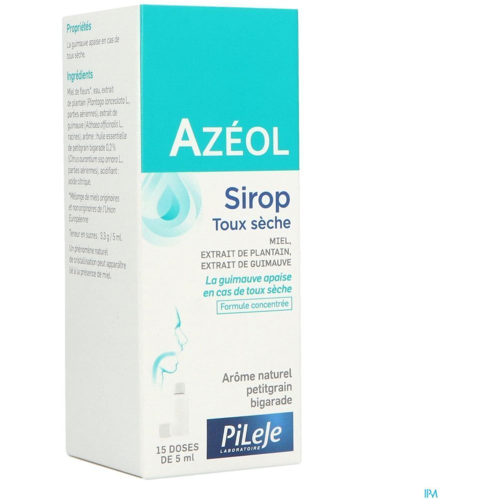 Azéol Toux Sèche, Sirop, complément alimentaire pour la toux sèche, fl 75 ml
