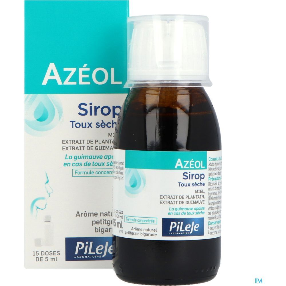 Azéol Toux Sèche, Sirop, complément alimentaire pour la toux sèche, fl 75 ml