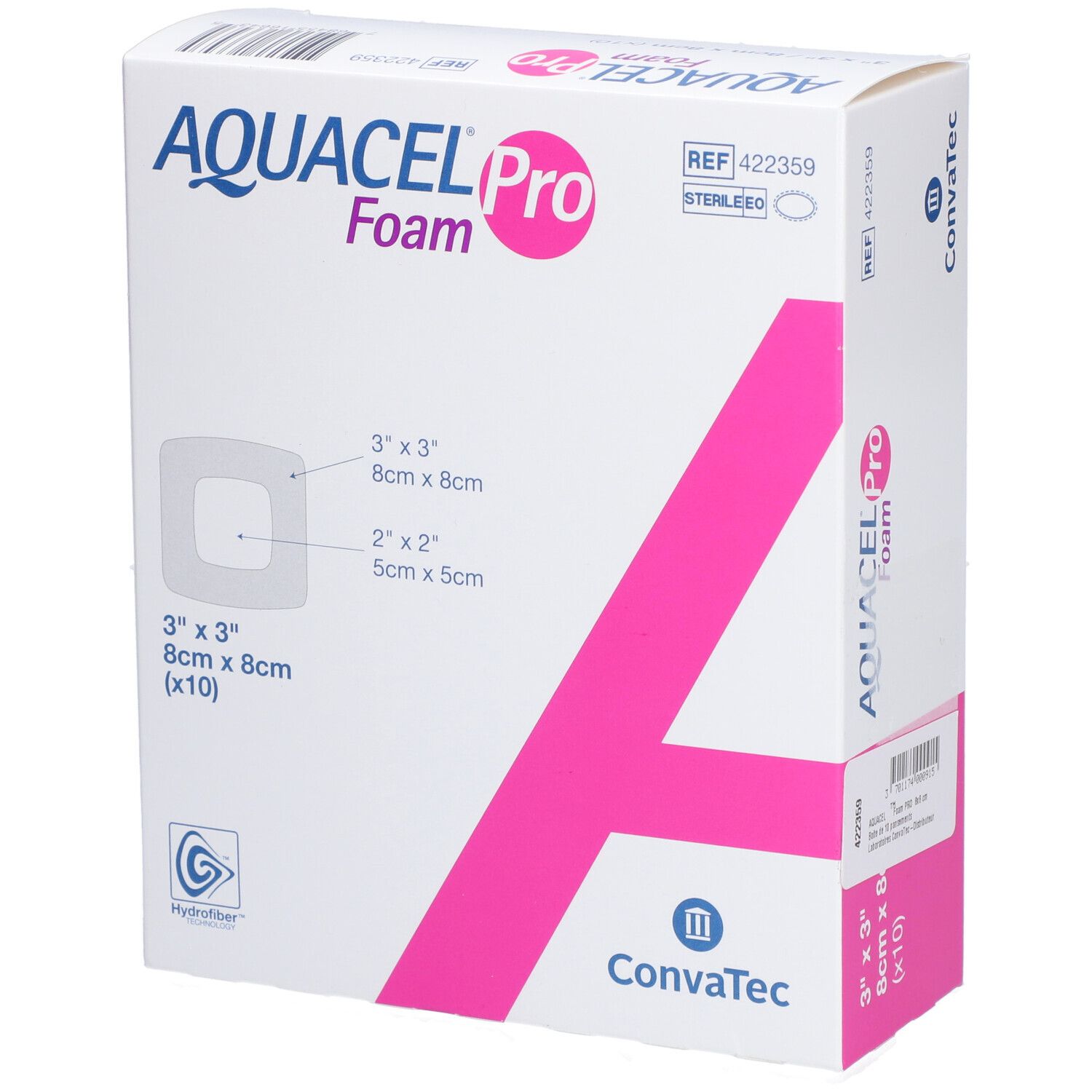 AQUACEL FOAM Pro - Pansement hydrocellulaire adhésif siliconé 8 x 8 cm