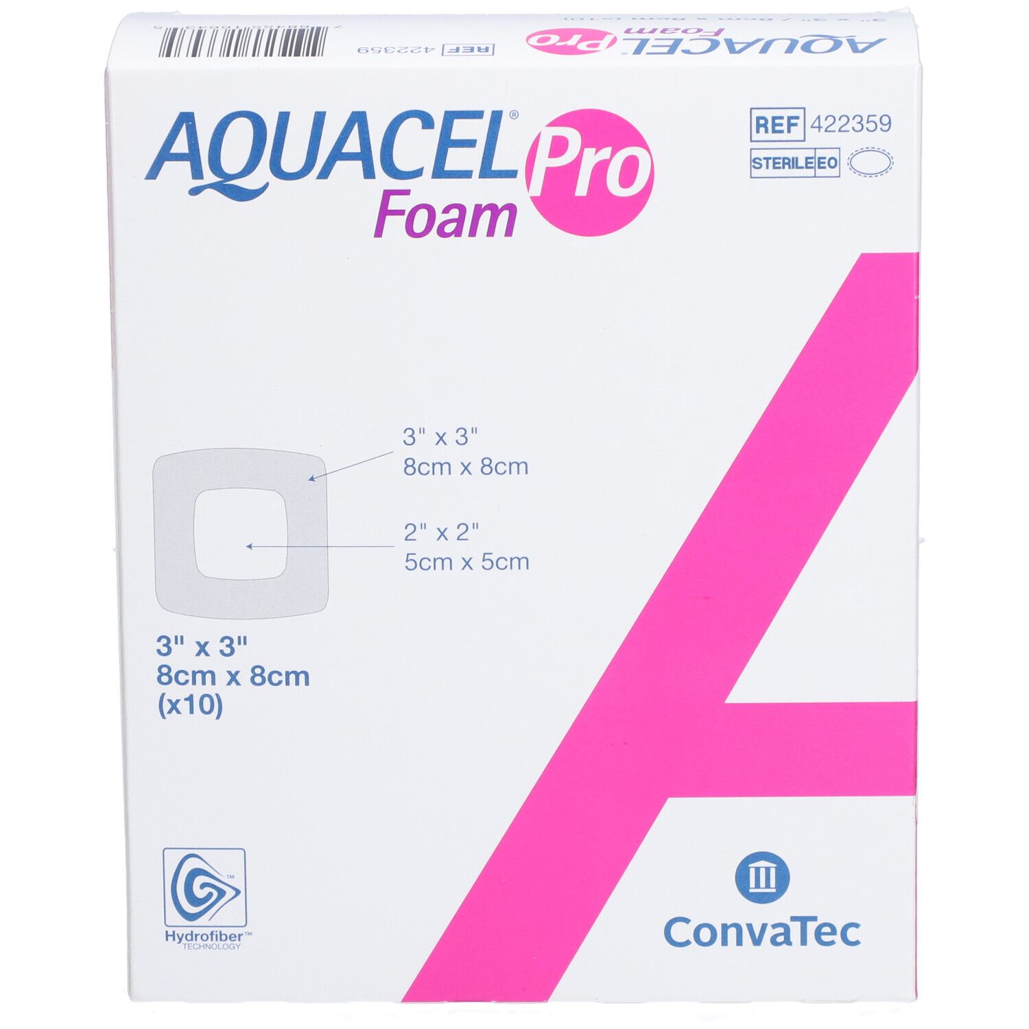 AQUACEL FOAM Pro - Pansement hydrocellulaire adhésif siliconé 8 x 8 cm