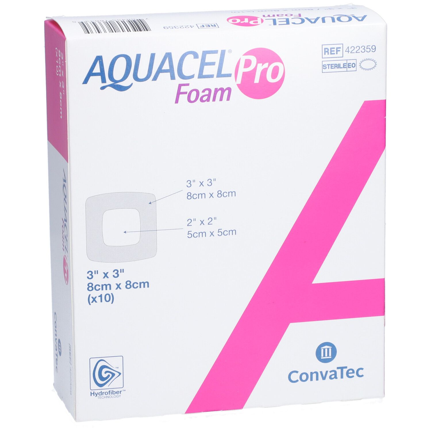 AQUACEL FOAM Pro - Pansement hydrocellulaire adhésif siliconé 8 x 8 cm