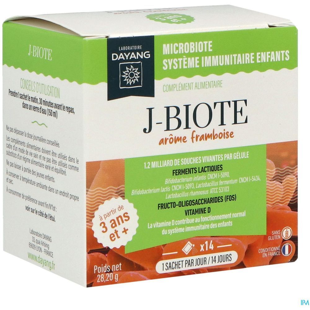 Dayang J-Biote, Poudre, complément alimentaire à base de 3 souches de bactéries vivantes,