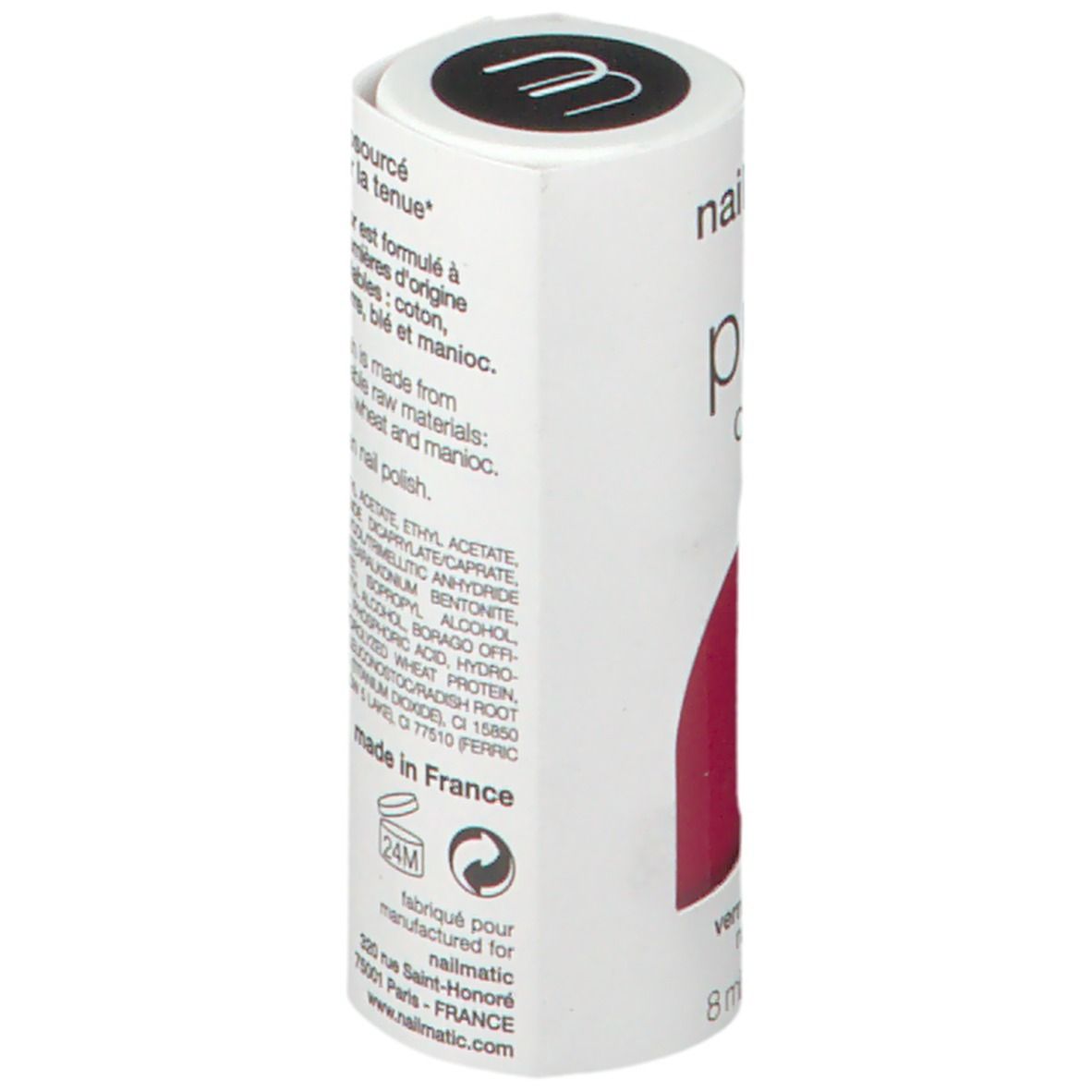 Nailmatic PURE color Vernis à ongles biosourcé - framboise intense – Paloma