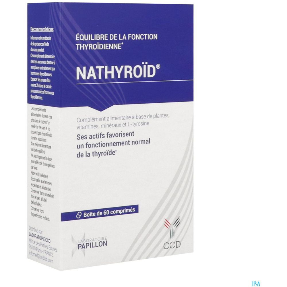 Nathyroïd, Comprimé, complément alimentaire pour la thyroïde, bt 60