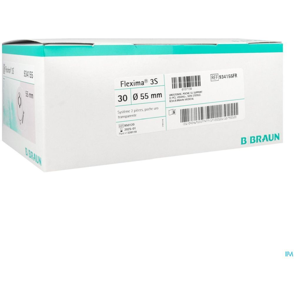FLEXIMA 3S URO - Poche vidangeable, système 2 pièces avec anneau flottant, transparente diamètre 55mm