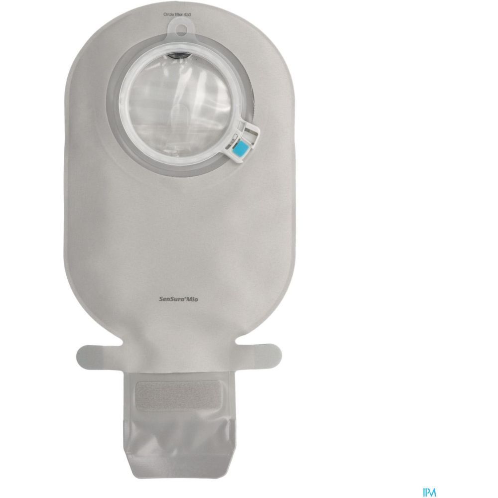 Poche avec fenêtre transparente et fermeture bleue. Couleur grise. Forme rectangulaire avec languettes de fixation.