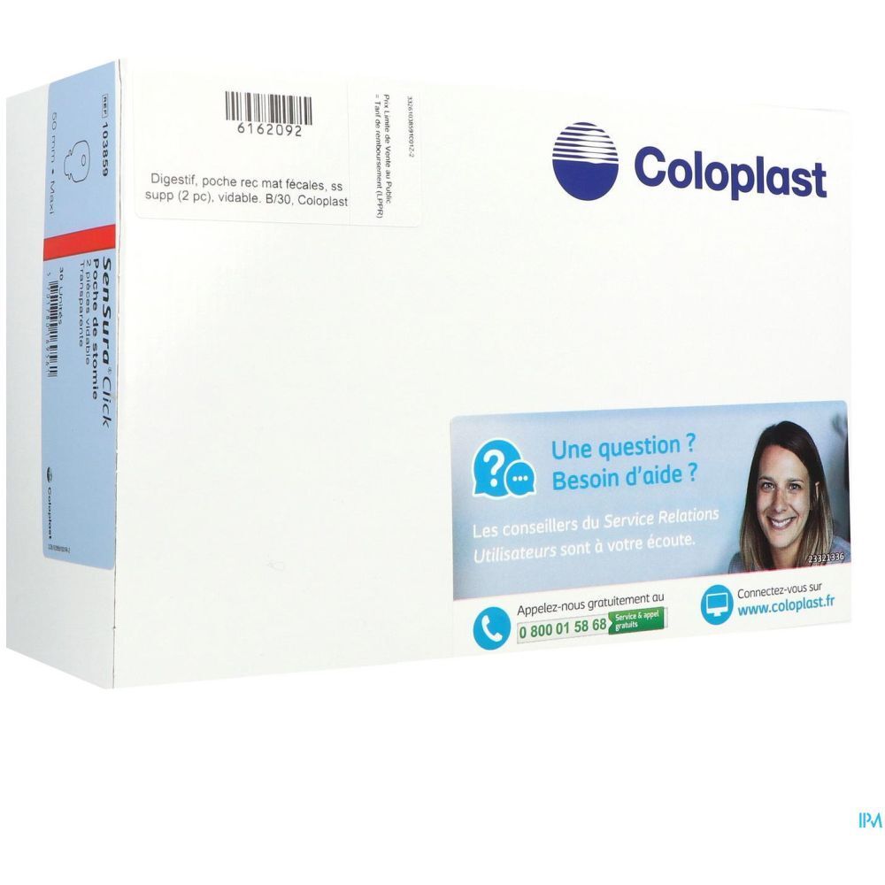 SENSURA CLICK POCHE OUVERTE MIDI - Poche vidable, système 2 pièces, opaque. diamètre de l'