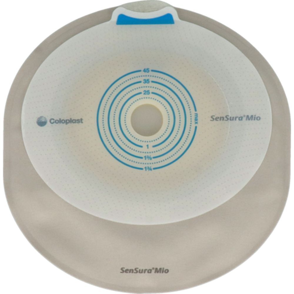 SenSura® Mio, Système 1 pièce, Sac vidable avec Easiclose™ WIDE-Outlet, Maxi (28cm), À découper, (10-50mm), Convexité souple, Opaque avec fenêtre d'inspection