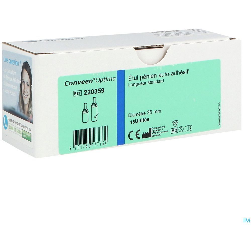 CONVEEN OPTIMA - Etui pénien standard, autoadhésif. diamètre 35 mm (ref. 220359) - bt 15