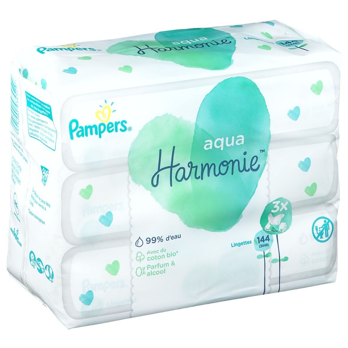 Pharmacie Des Arts - Parapharmacie Pampers Aqua Harmonie Lingette Imprégnée  2 Paquets/48 - AUCAMVILLE