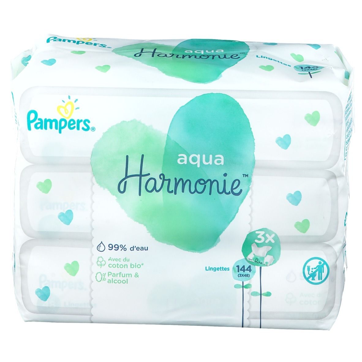 Pharmacie De Lherm - Parapharmacie Pampers Aqua Harmonie Lingette Imprégnée  Paquets/48 - Lherm