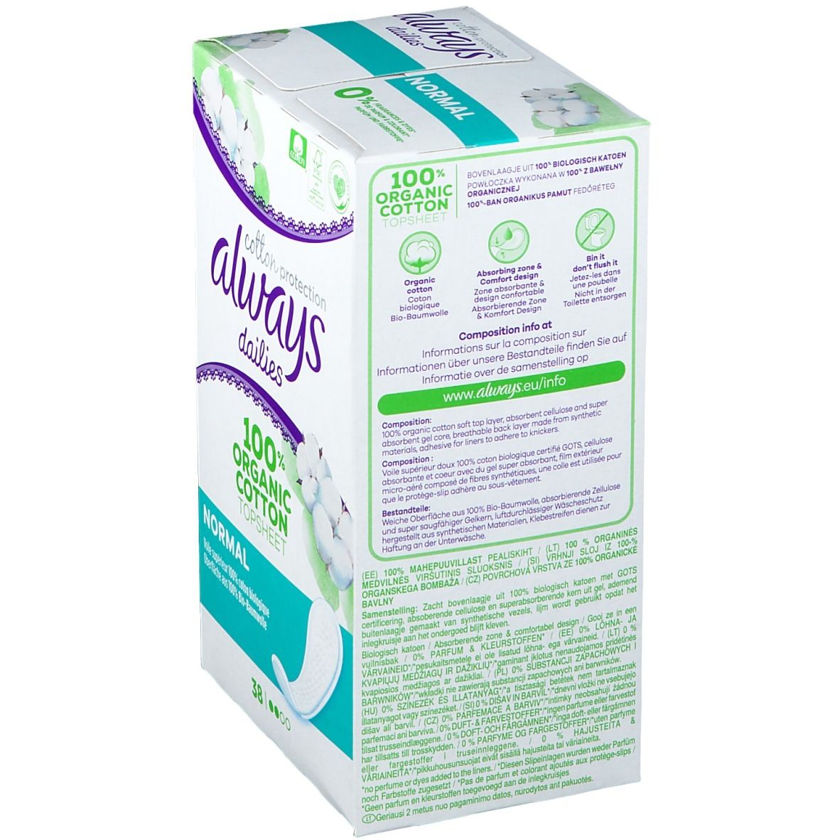 Always Dailies Cotton Protection Protège-Slips Normal