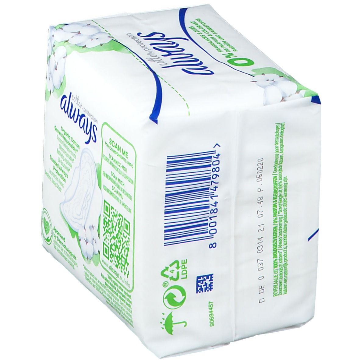 Always Cotton Protection Serviette Ultra Normal Taille 1