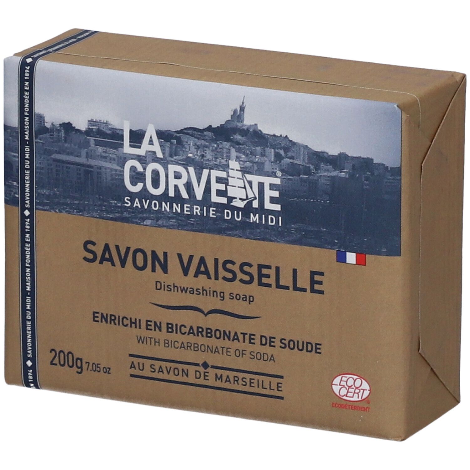 LA CORVETTE Savon vaisselle au Savon de Marseille enrichi en bicarbonate de soude