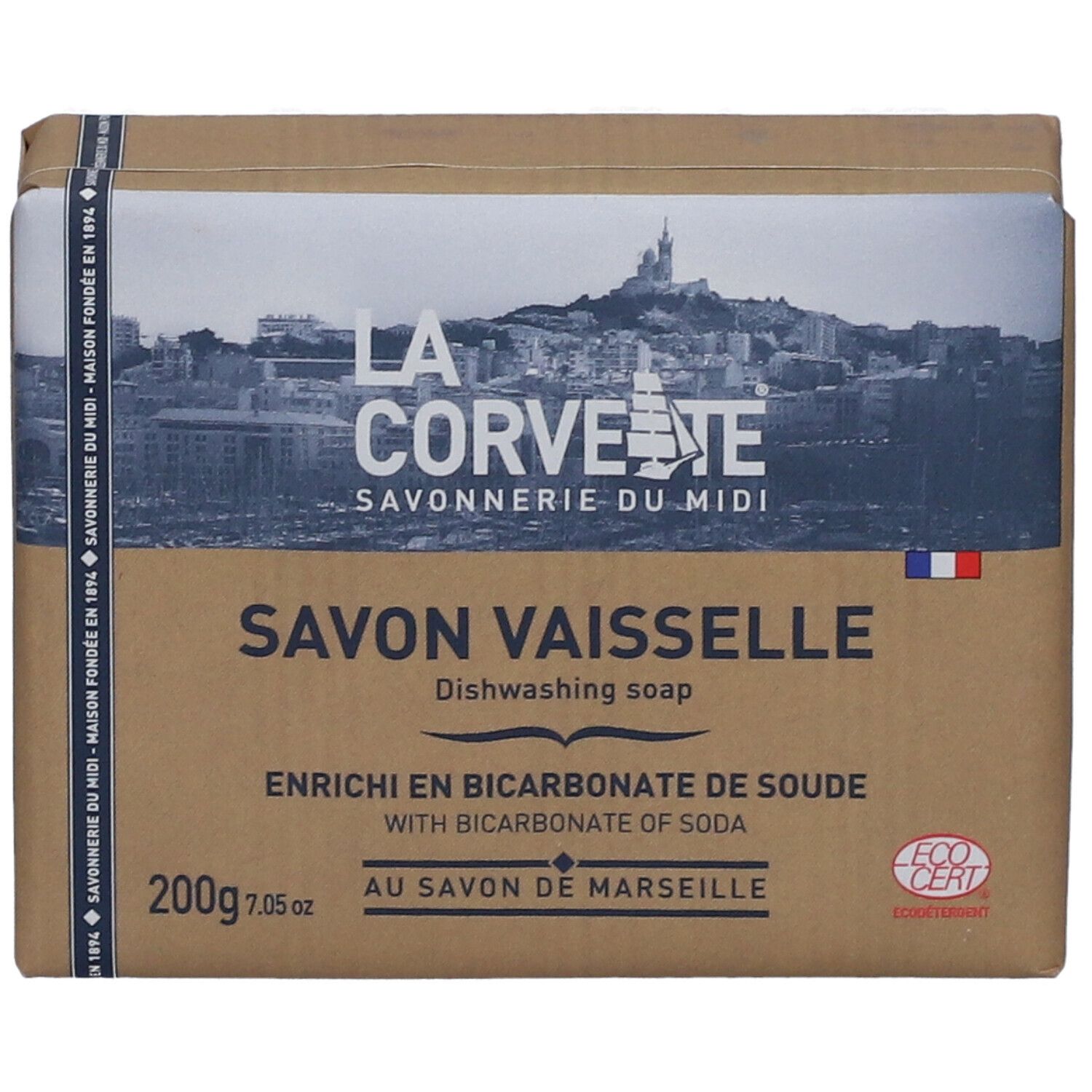 LA CORVETTE Savon vaisselle au Savon de Marseille enrichi en bicarbonate de soude