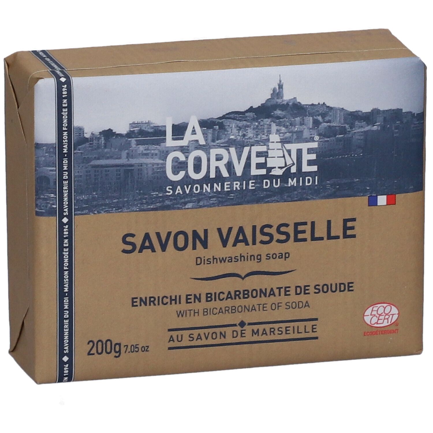 LA CORVETTE Savon vaisselle au Savon de Marseille enrichi en bicarbonate de soude