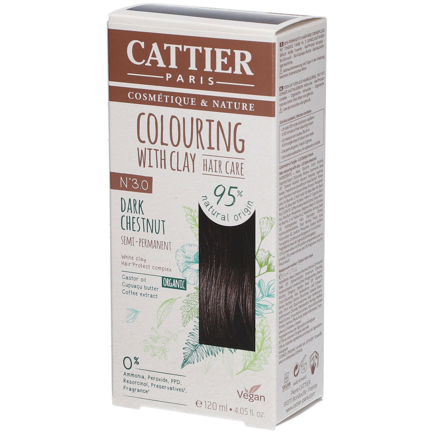 CATTIER Coloration capillaire à l'argile 3.0 châtain foncé