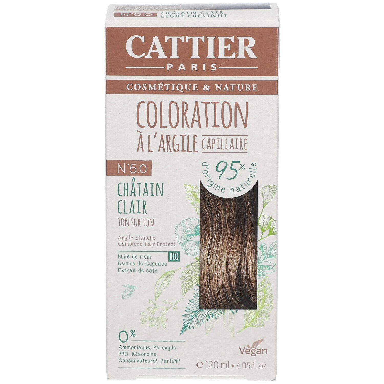 CATTIER Coloration capillaire à l'argile 5.0 châtain clair
