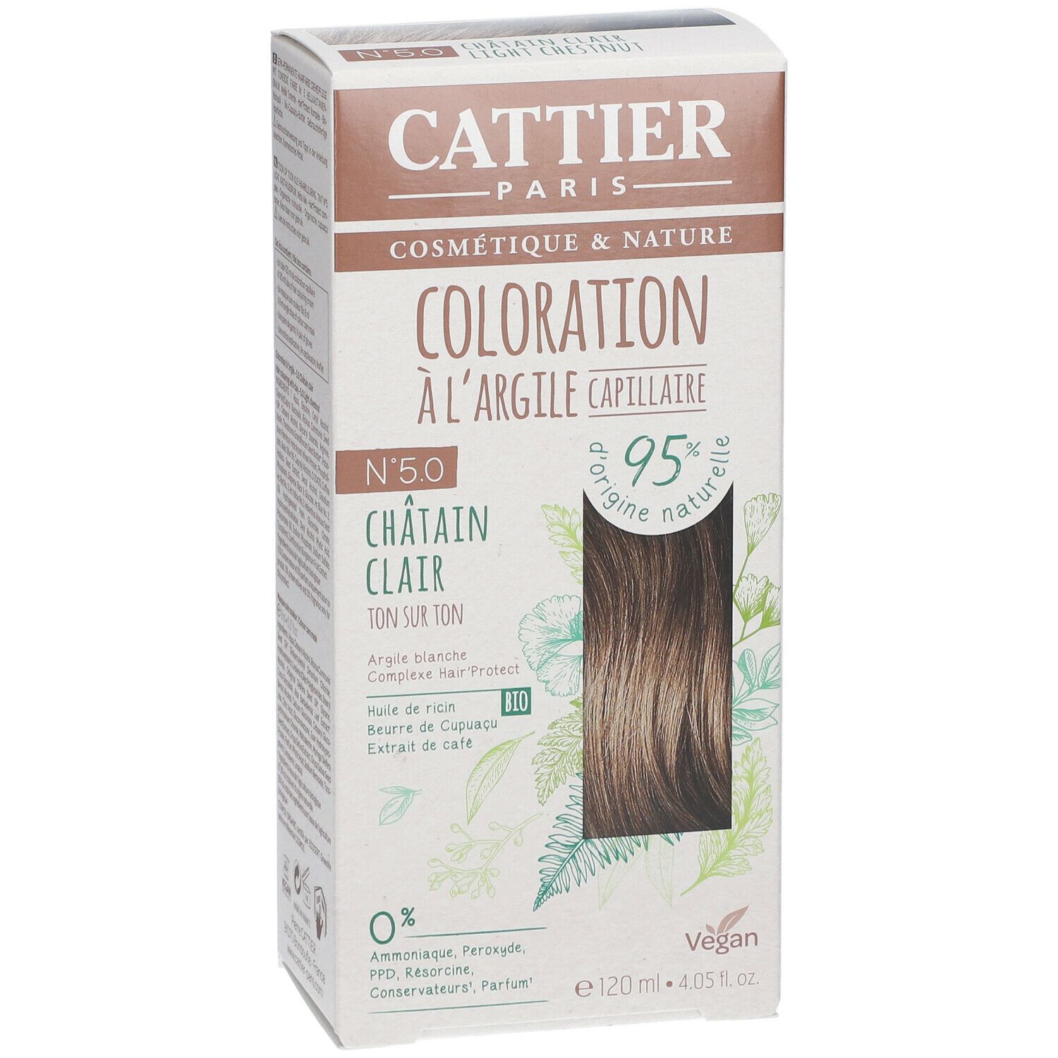 CATTIER Coloration capillaire à l'argile 5.0 châtain clair