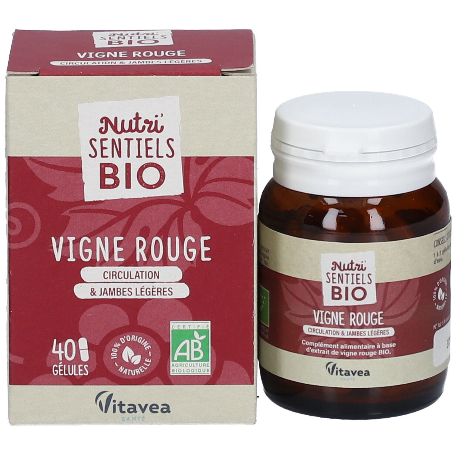 Nutrisanté Nutri'SENTIELS BIO Vigne rouge Circulation & Jambes légères