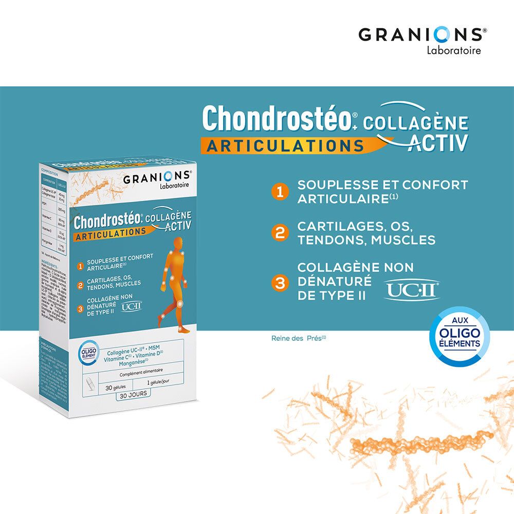 Laboratoire des Granions® Chondrostéo®+ Collagène Activ Articulations