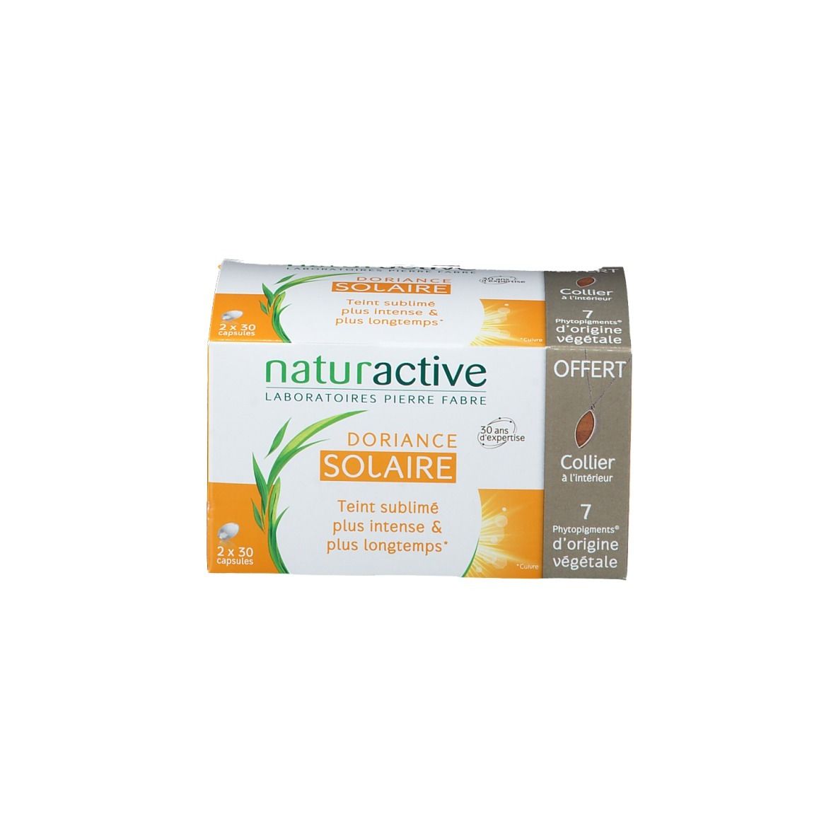 Boîte de Naturactive Doriance Solaire. Avec capsules et cadeau.