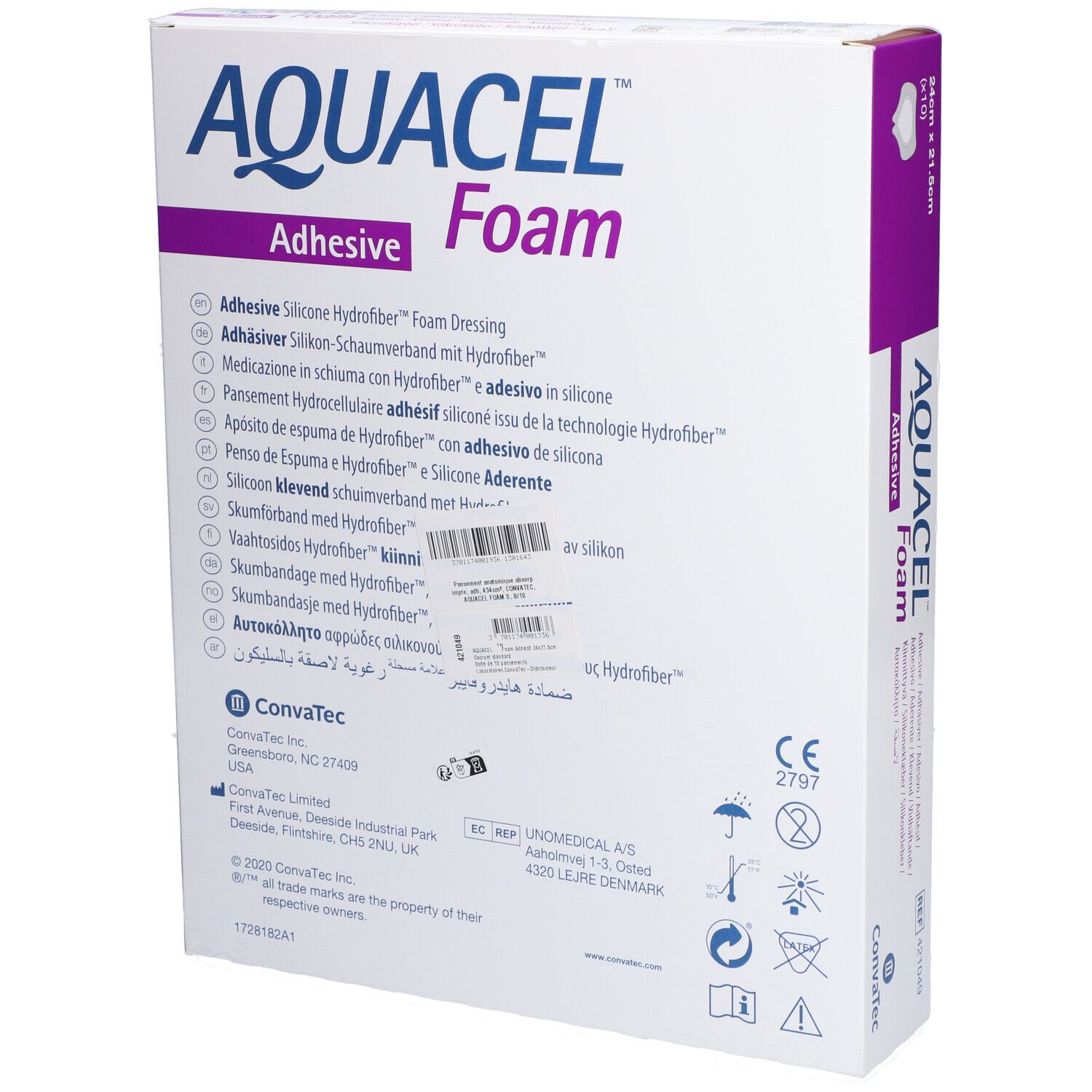 AQUACEL FOAM Adhésif Sacrum - Pansement hydrocellulaire adhésif ...