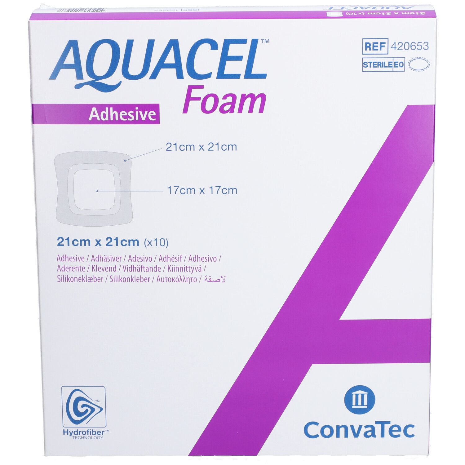 AQUACEL FOAM Adhésif  - Pansement hydrocellulaire adhésif siliconé 21 x 21 cm