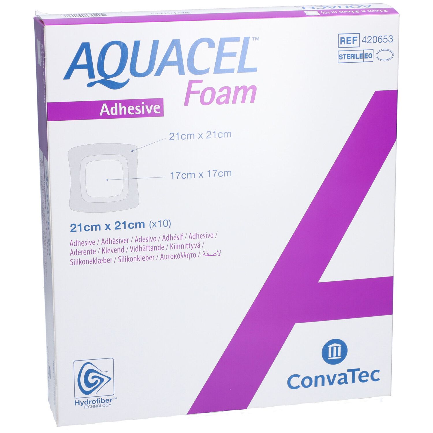 AQUACEL FOAM Adhésif  - Pansement hydrocellulaire adhésif siliconé 21 x 21 cm