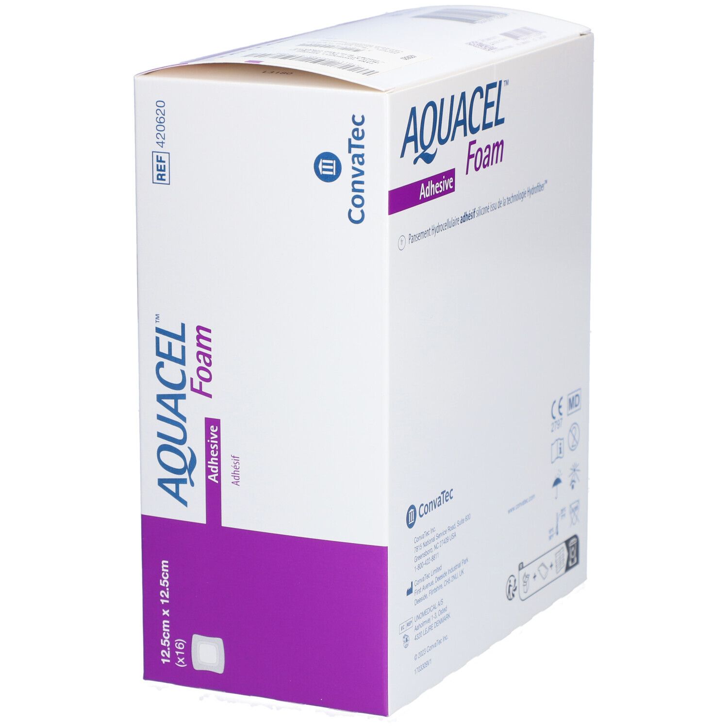 AQUACEL FOAM Adhésif - Pansement hydrocellulaire adhésif siliconé 12,5 x 12,5 cm