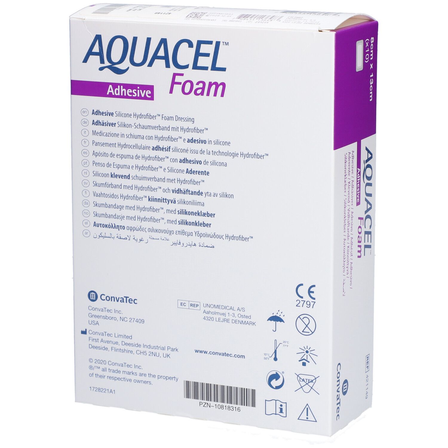 AQUACEL FOAM - Pansement hydrocellulaire issu de la Technologie hydrofiber, adhésif silico