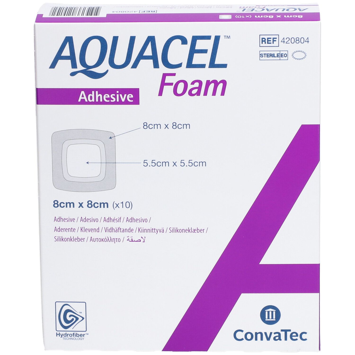 AQUACEL FOAM Adhésif  - Pansement hydrocellulaire adhésif siliconé 8 x 8 cm