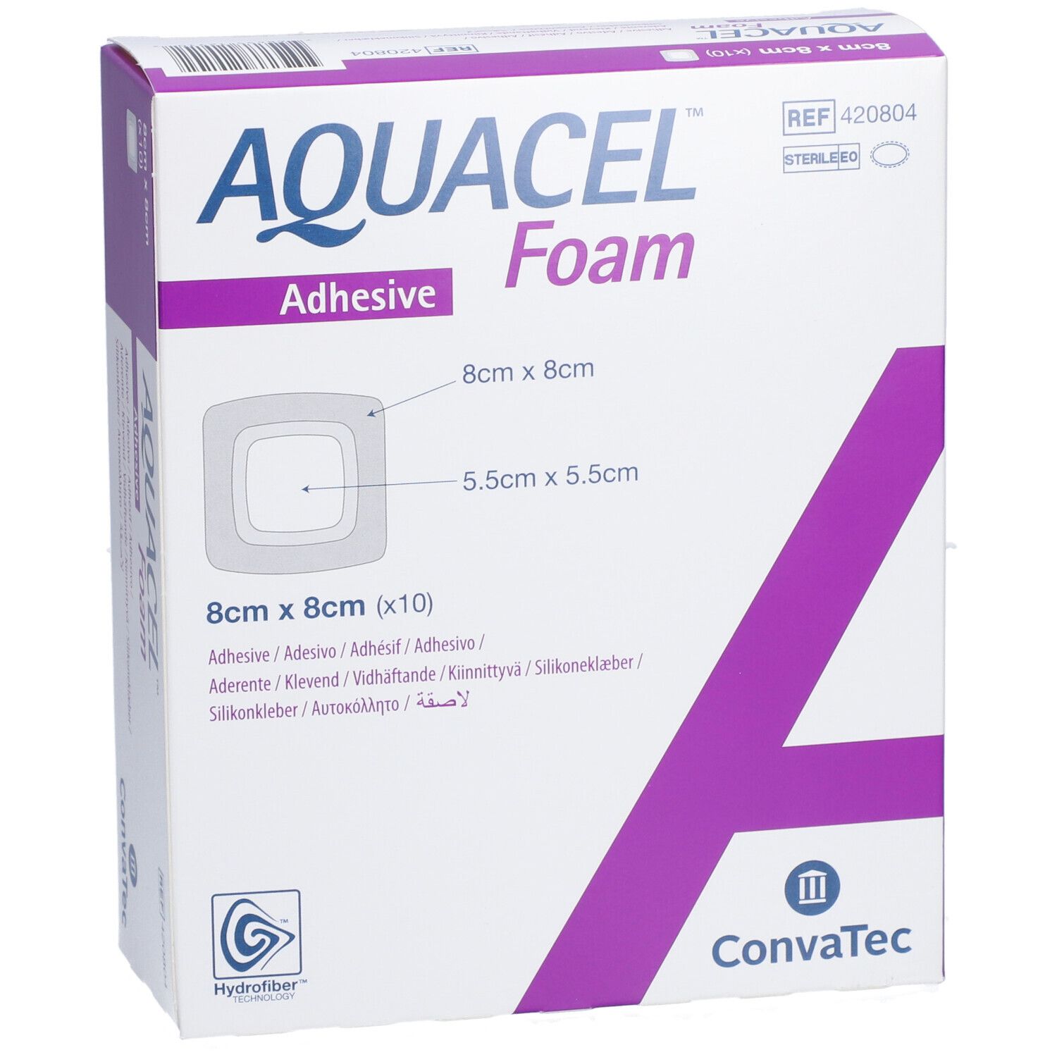 AQUACEL FOAM Adhésif  - Pansement hydrocellulaire adhésif siliconé 8 x 8 cm