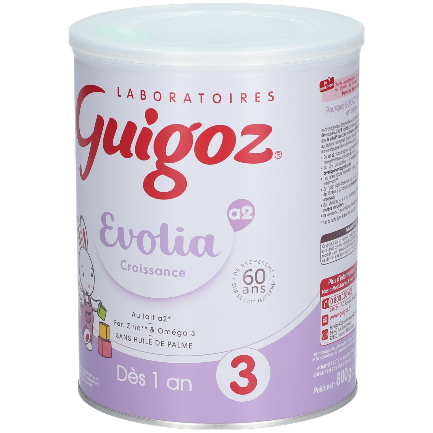 GUIGOZ Evolia 3 - Lait de croissance en poudre de 1 à 3 ans