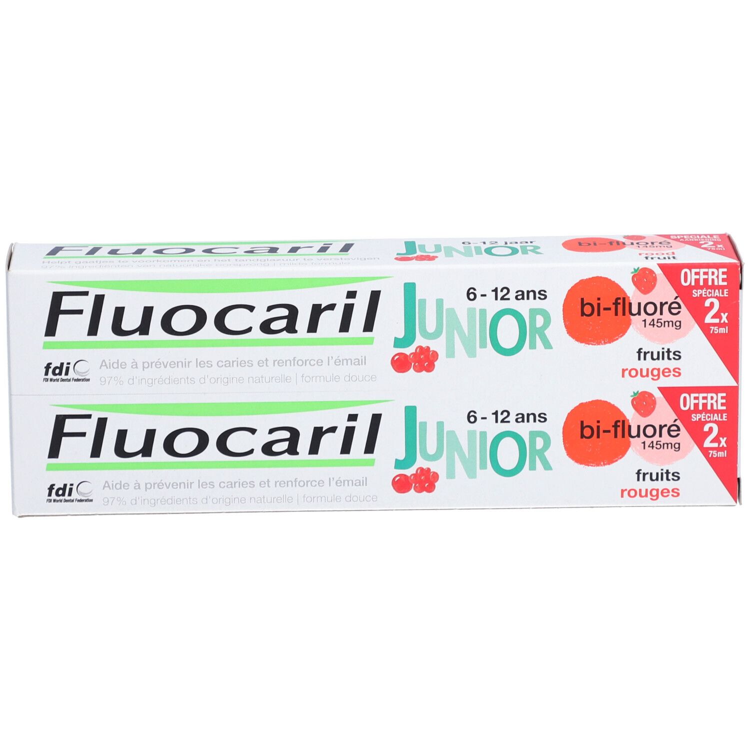 FLUOCARIL Junior - Gel dentifrice bi-fluoré, fruits rouges - 6-12 ans