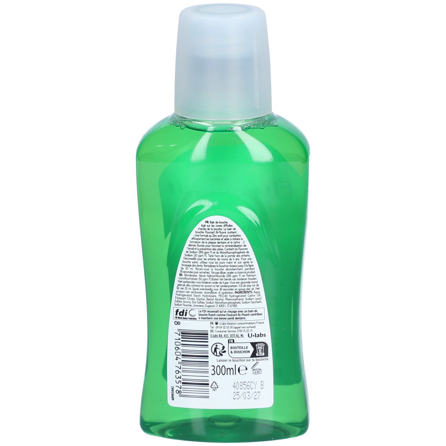 FLUOCARIL Bi-fluoré 25 mg Bain de bouche à la menthe