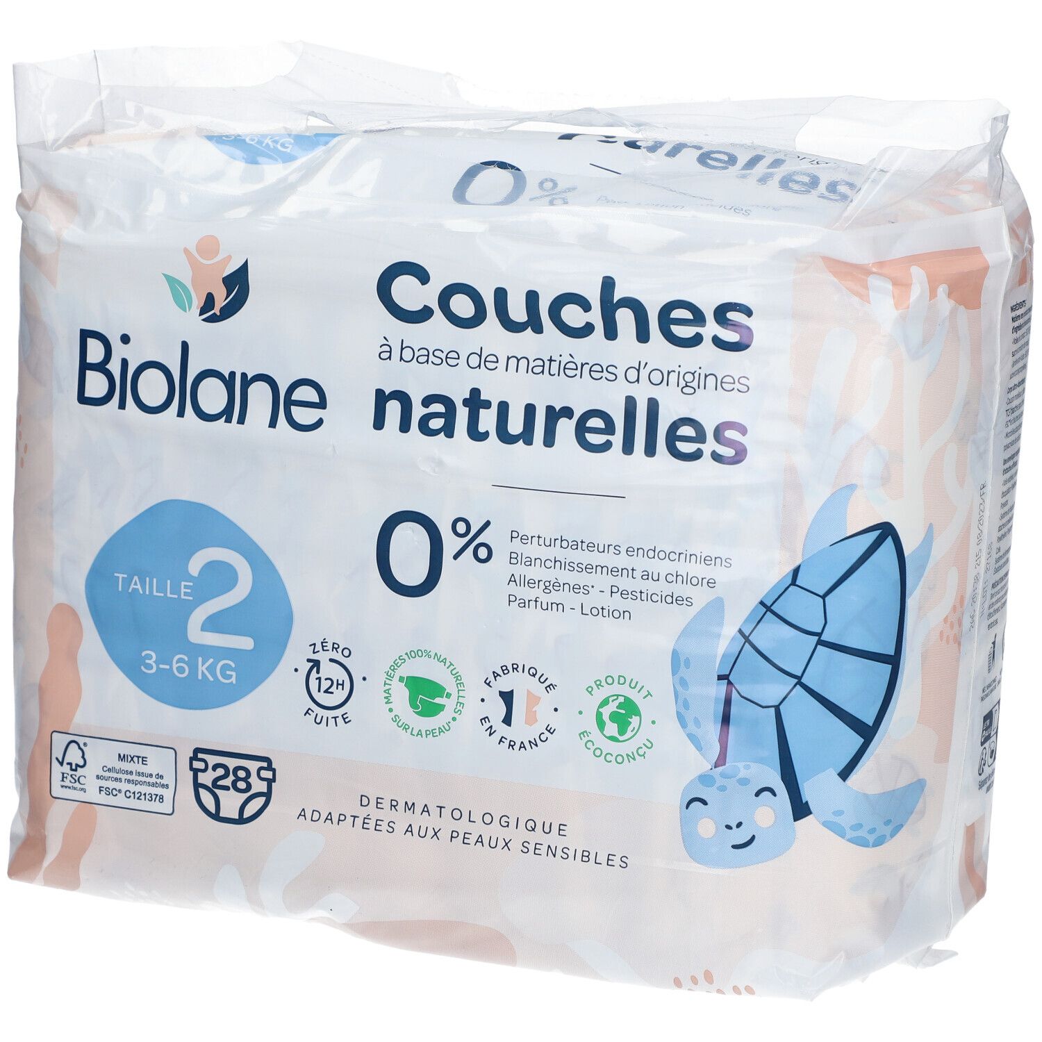 Biolane Couches Naturelles 28 Couches Taille 2 (3-6 Kg)