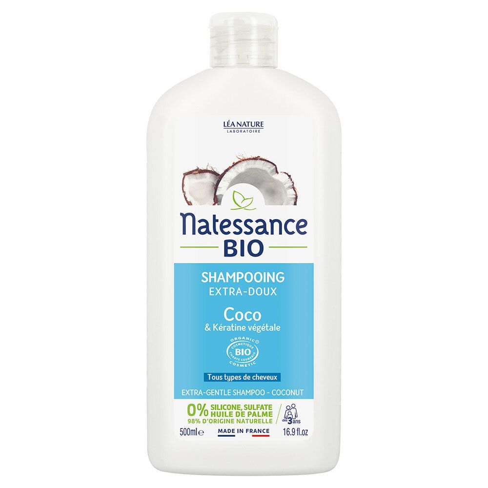 Natessance Shampooing Doux Coco Bio et Kératine Végétale